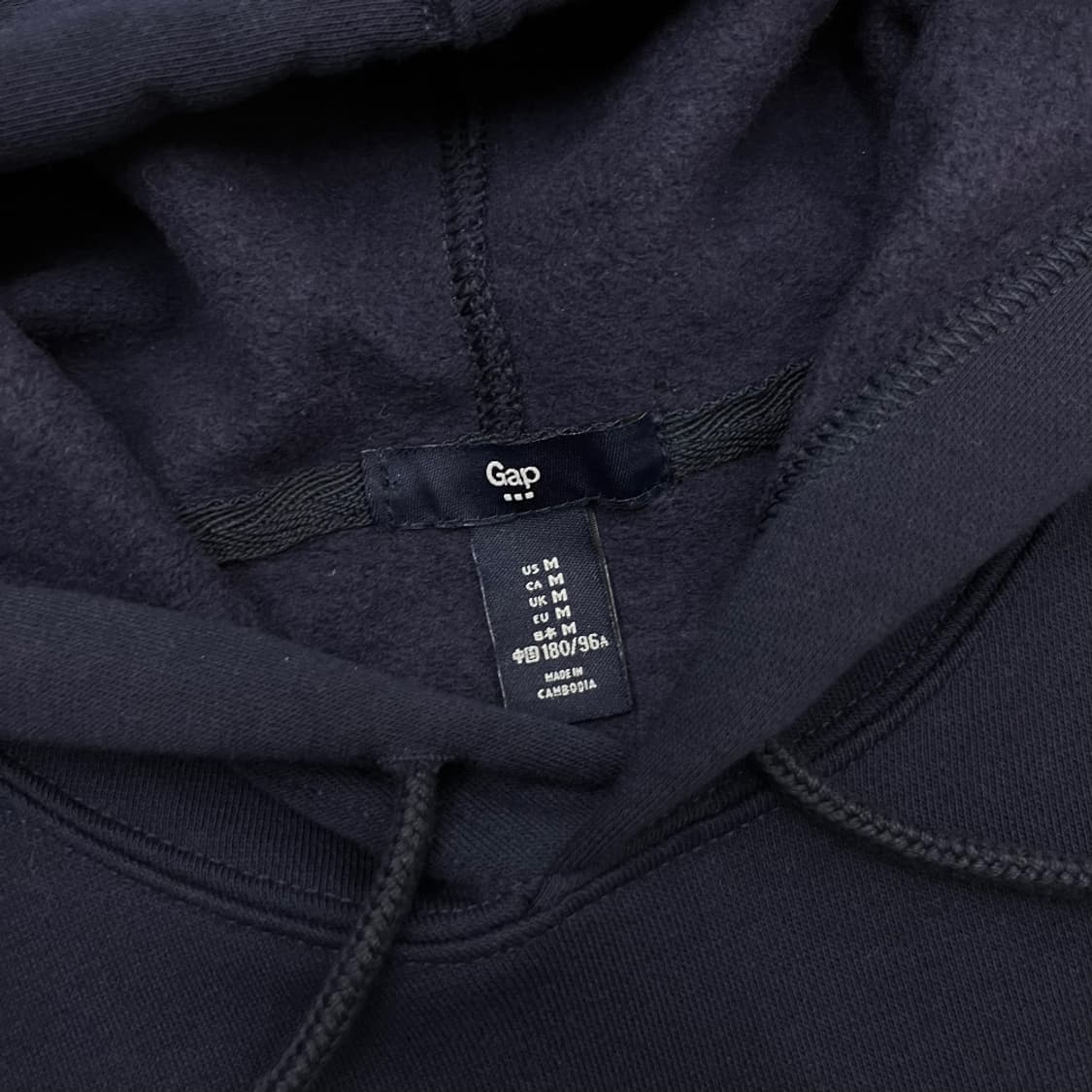 갭 센터로고 네이비 후드 M 상품이미지5