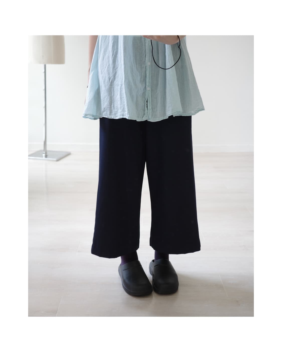 deep navy banding capri pants 상품이미지3