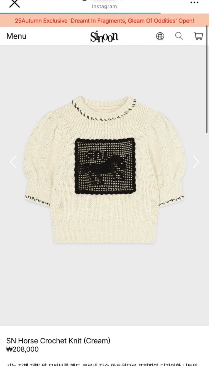 시눈 홀스 크로셰 니트 (익스클루시브) 상품이미지2