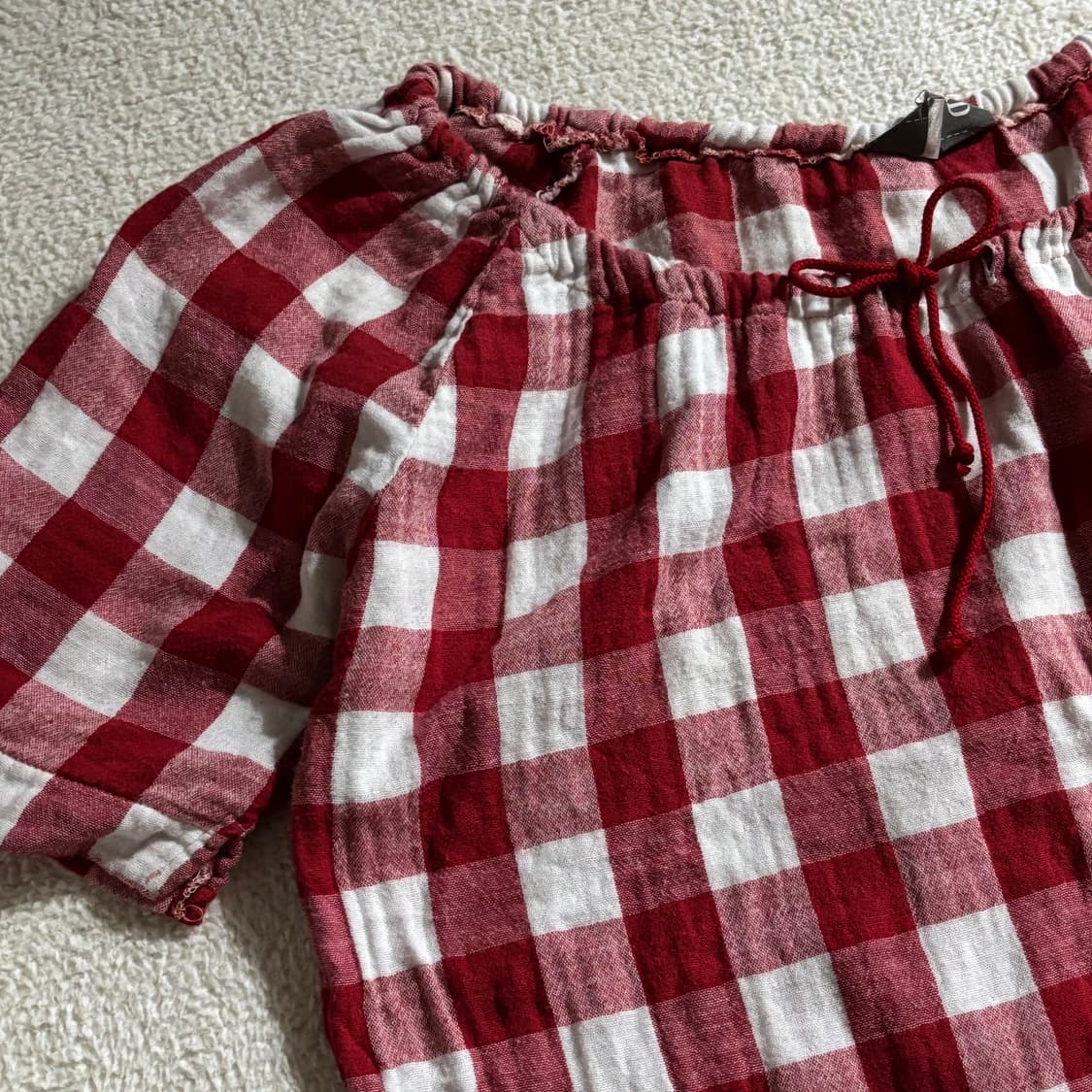 일본빈티지 AMURAD 레드 체크 탑 상품이미지2