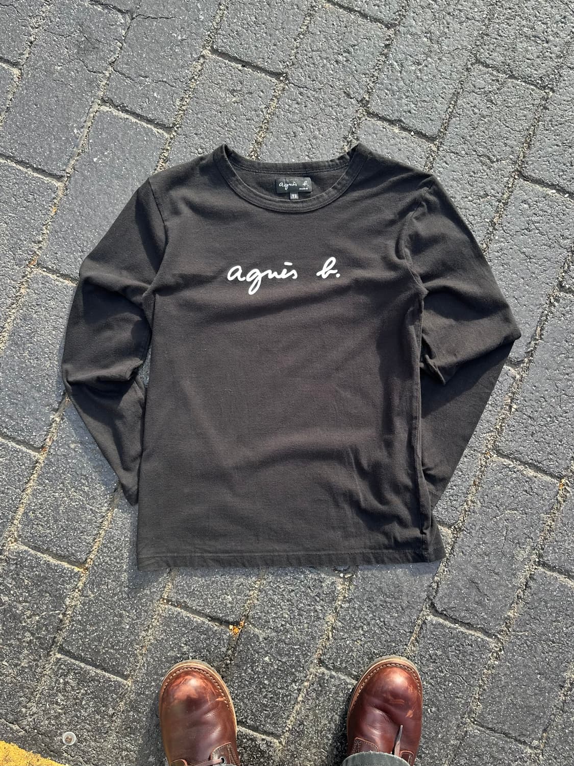 Agnes B logo black cotton sleeve  상품이미지2