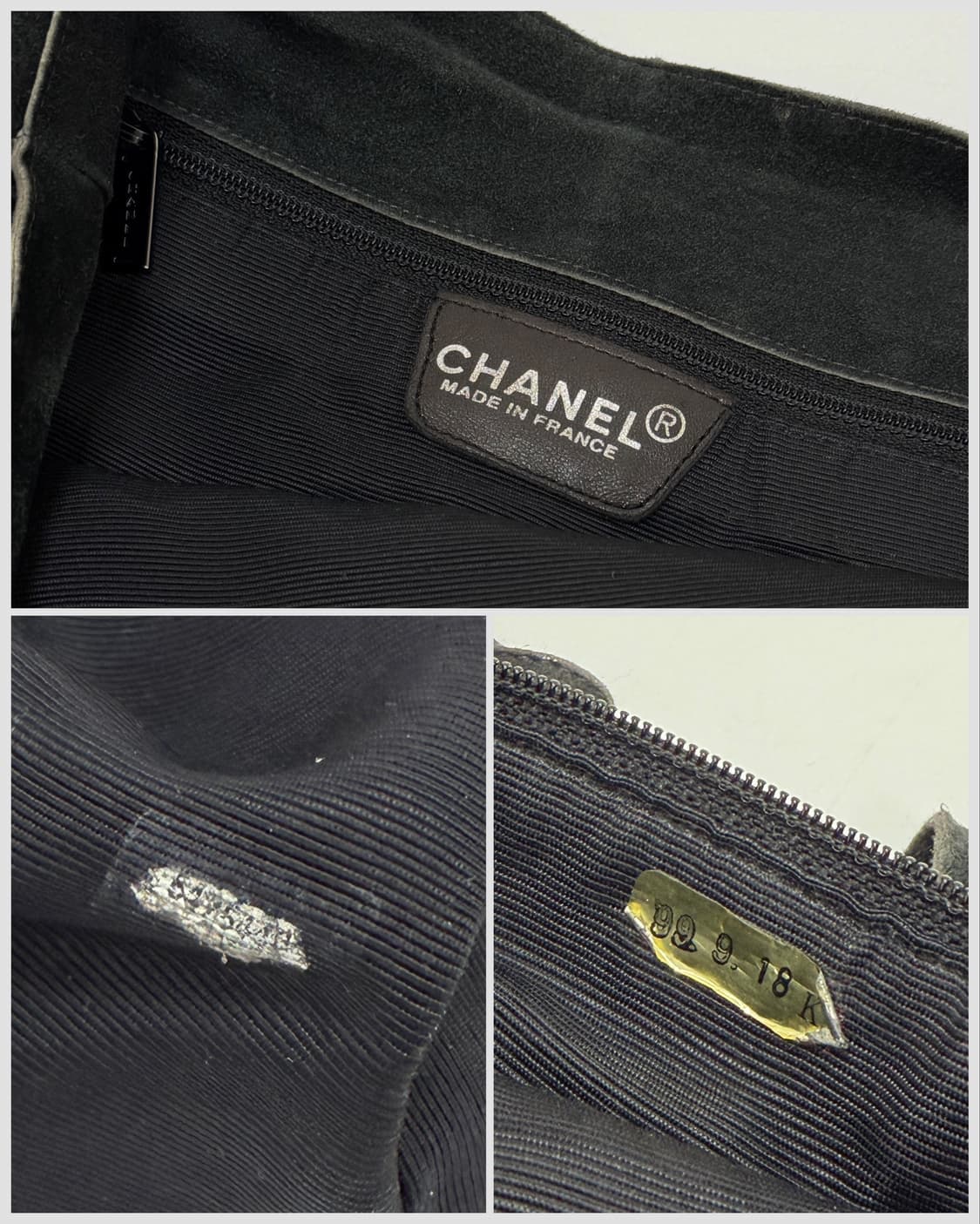 샤넬 스웨이드 로우 엣지 패치워크 토트백 상품이미지8