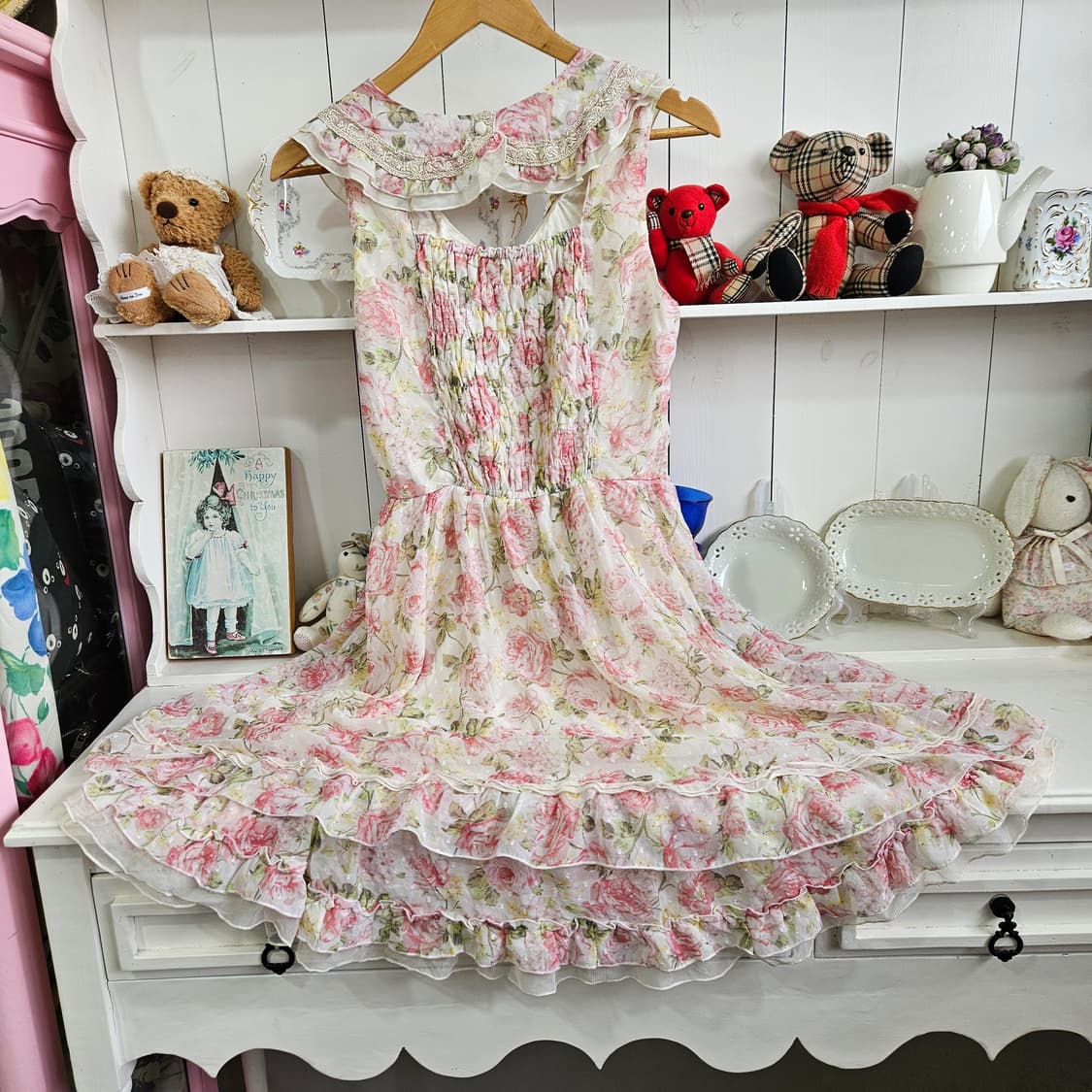 엑시즈팜(axes femme) 로즈 쉬폰 프릴 원피스 상품이미지5