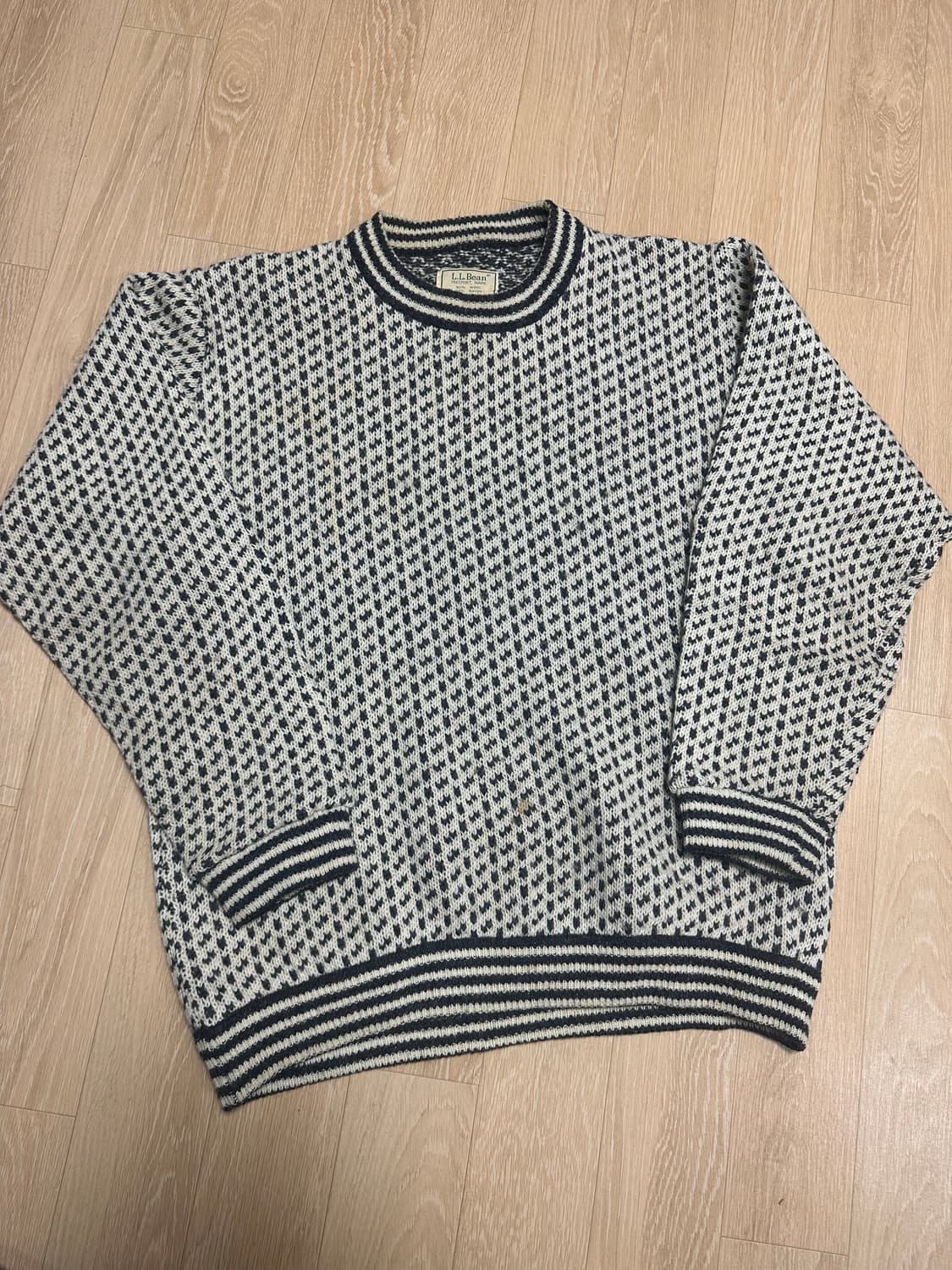 80~90s 엘엘빈 버드아이니트 L(실측XL) 상품이미지1