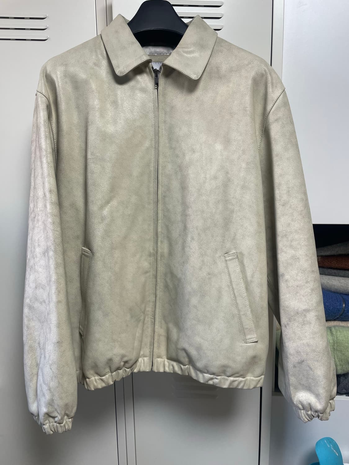 디스이즈네버댓 레더재킷L 빈티지 아이보리 상품이미지1