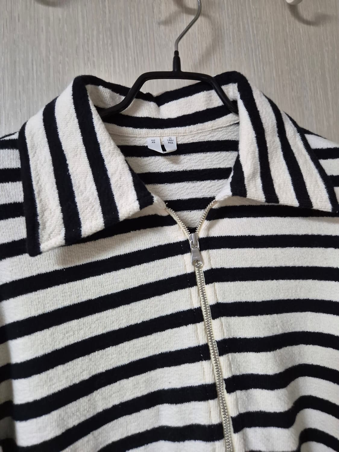 아르켓 스트라이프 카라 커튼니트 긴팔 XS (55) 상품이미지4