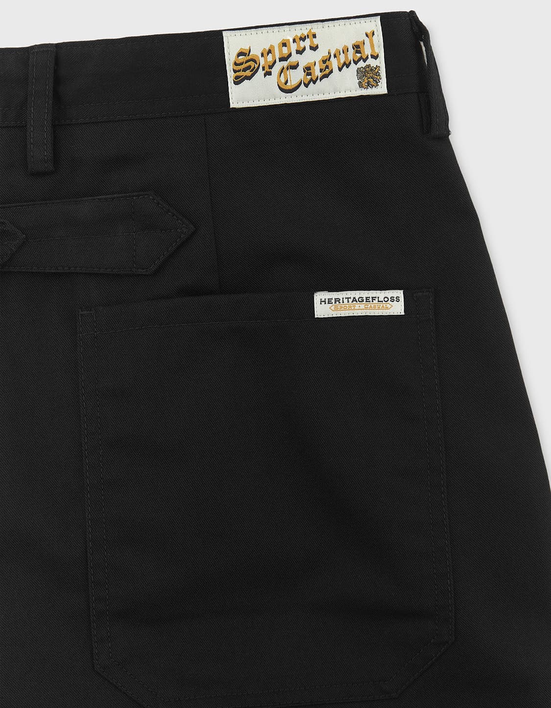 row cut chino pants black 해리티지 플로스 상품이미지3