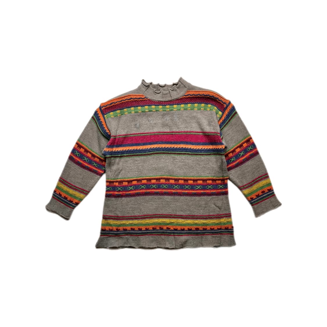 에스닉 입체 스트라이프 스웨터 상품이미지1