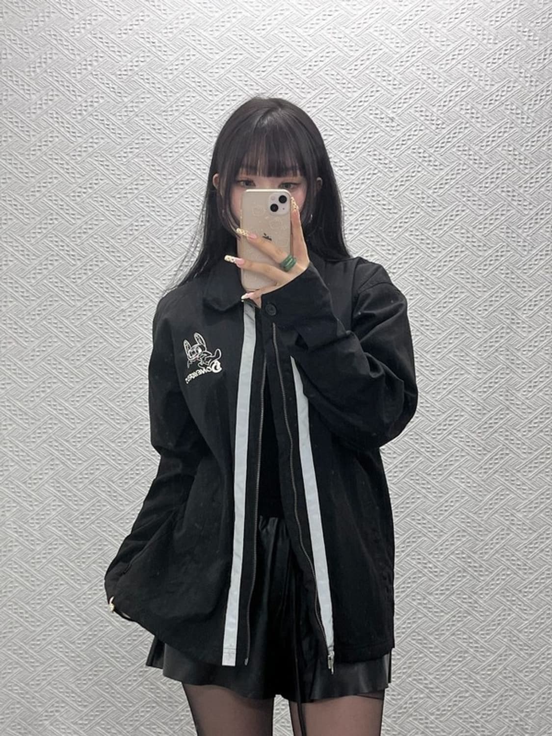 스투시X네이버후드 희귀 키치 리플렉티브 집업 자켓 L C09674 상품이미지2