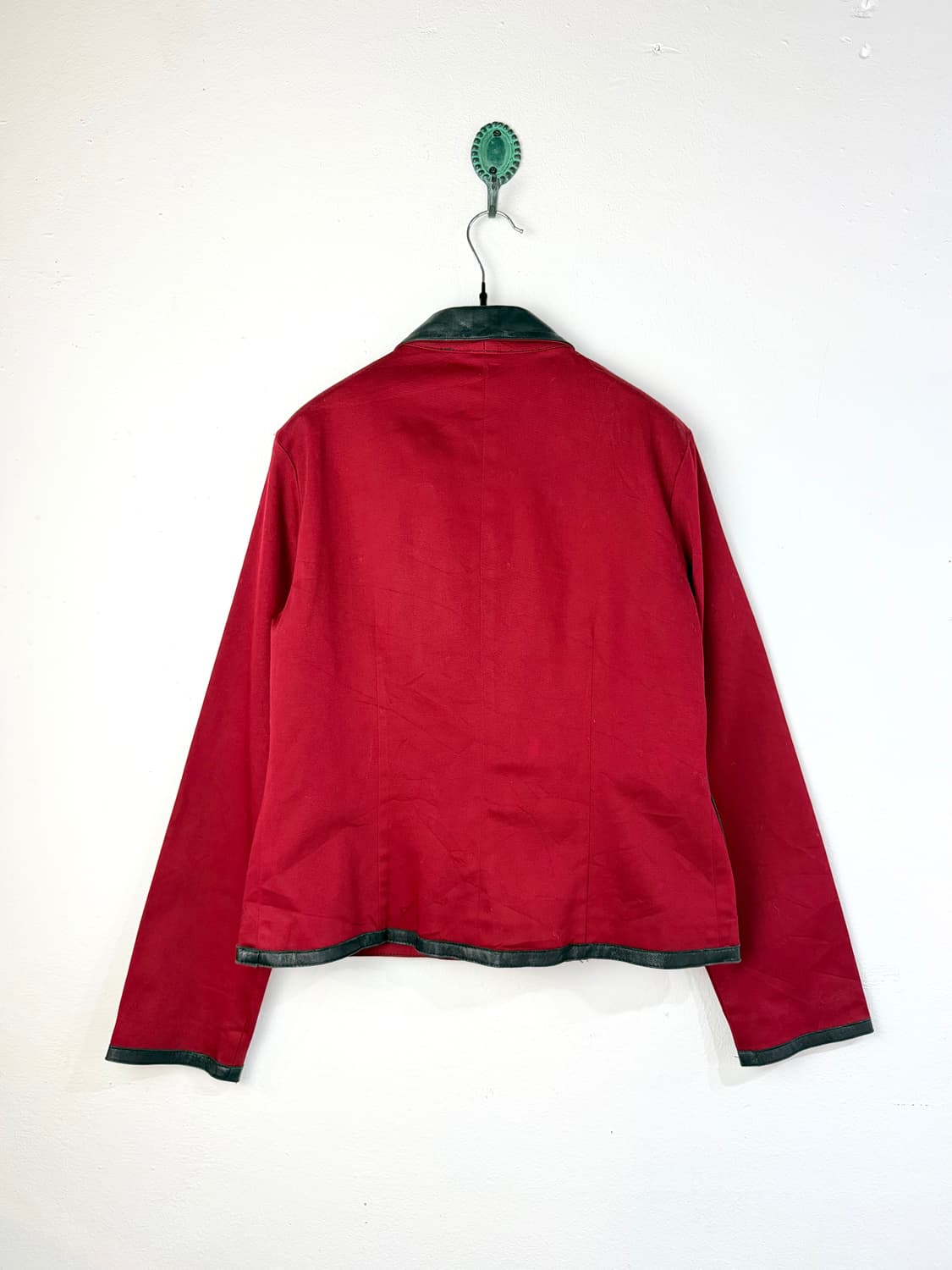 이태리 빈티지 레더 트리밍 블루종 상품이미지4