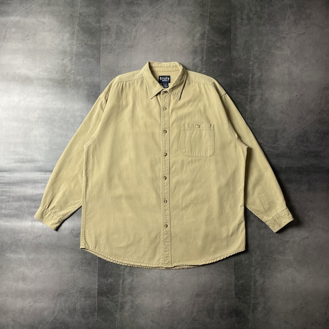 TRULY 빈티지 베이지 코튼 셔츠 A00473 상품이미지1