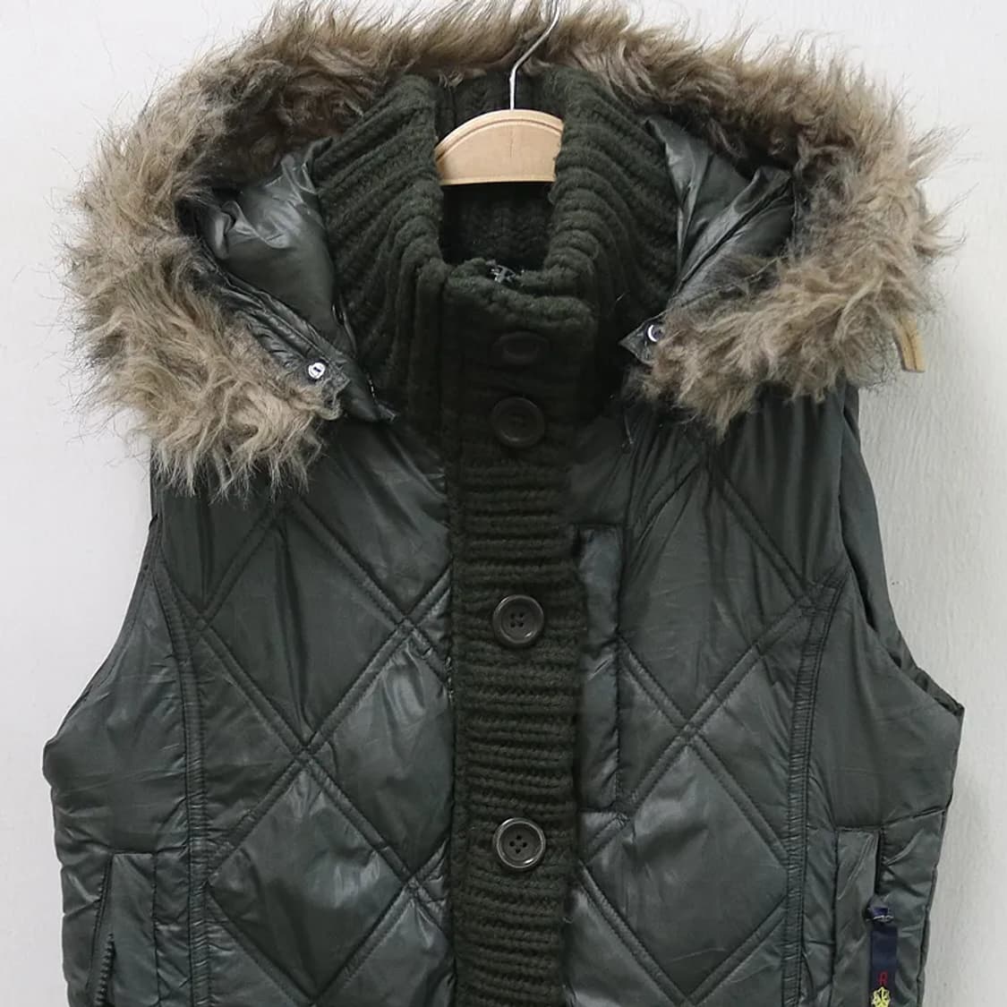 RAPUA 카키 울 니트 혼방 패딩 베스트 61065 상품이미지3