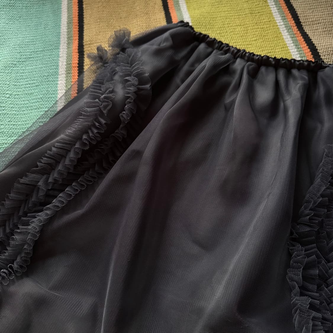 생긴스튜디오 밴딩 러플 튜튜 샤 프릴 캉캉 스커트 더스티 블루 상품이미지7