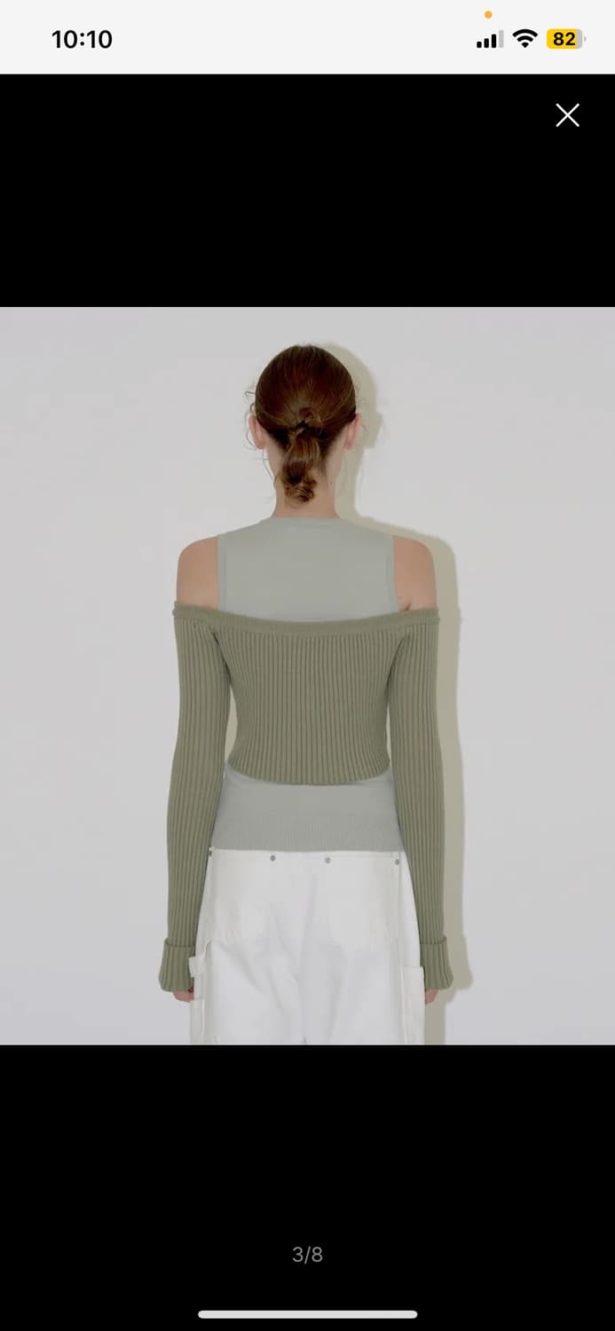 다이애그널 투웨이 가디건 카키 상품이미지4