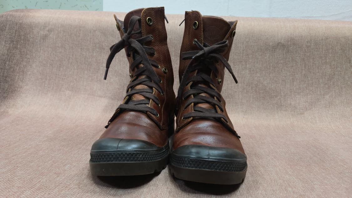 팔라디움 275mm- 배기 레더  워커 부츠 브라운 가죽 상품이미지3