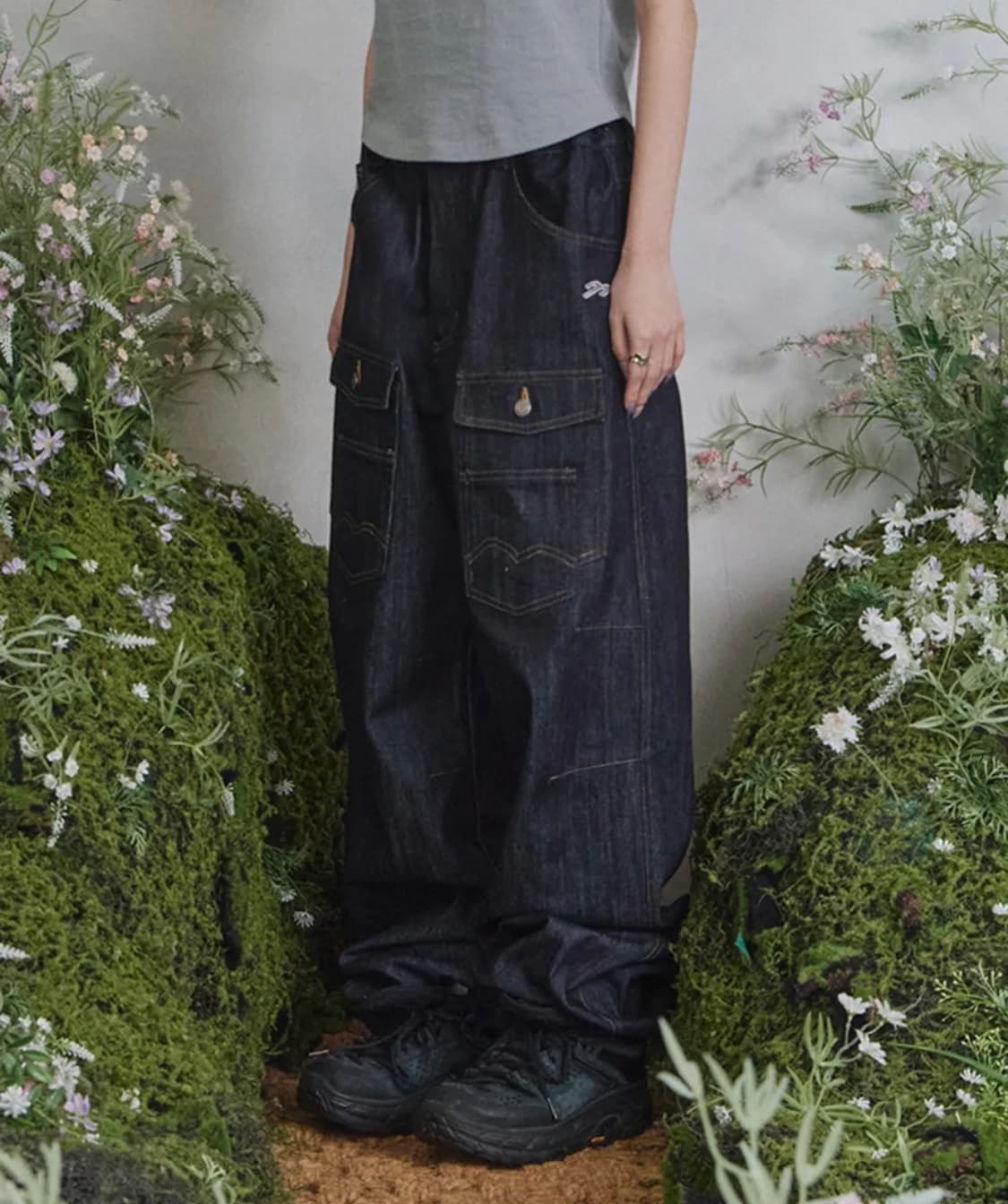 송이송이X탄산 프론트 빅포켓 데님팬츠 상품이미지1