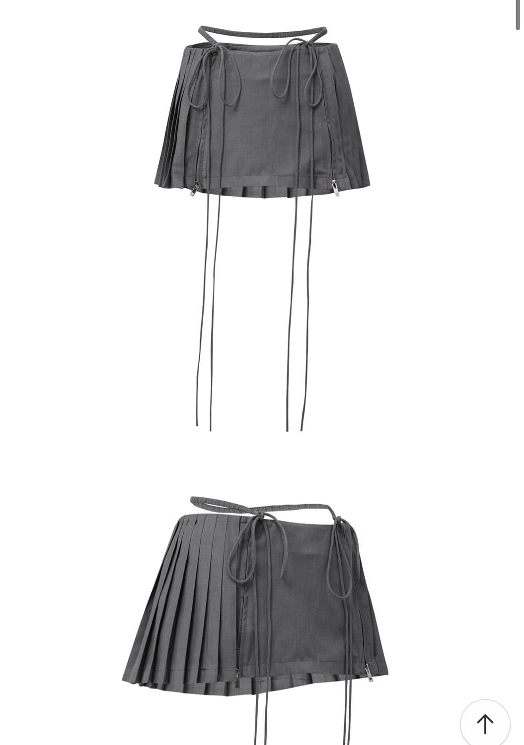 Nodress 로우웨스트 플리츠 미니 스커트 그레이 S 상품이미지1