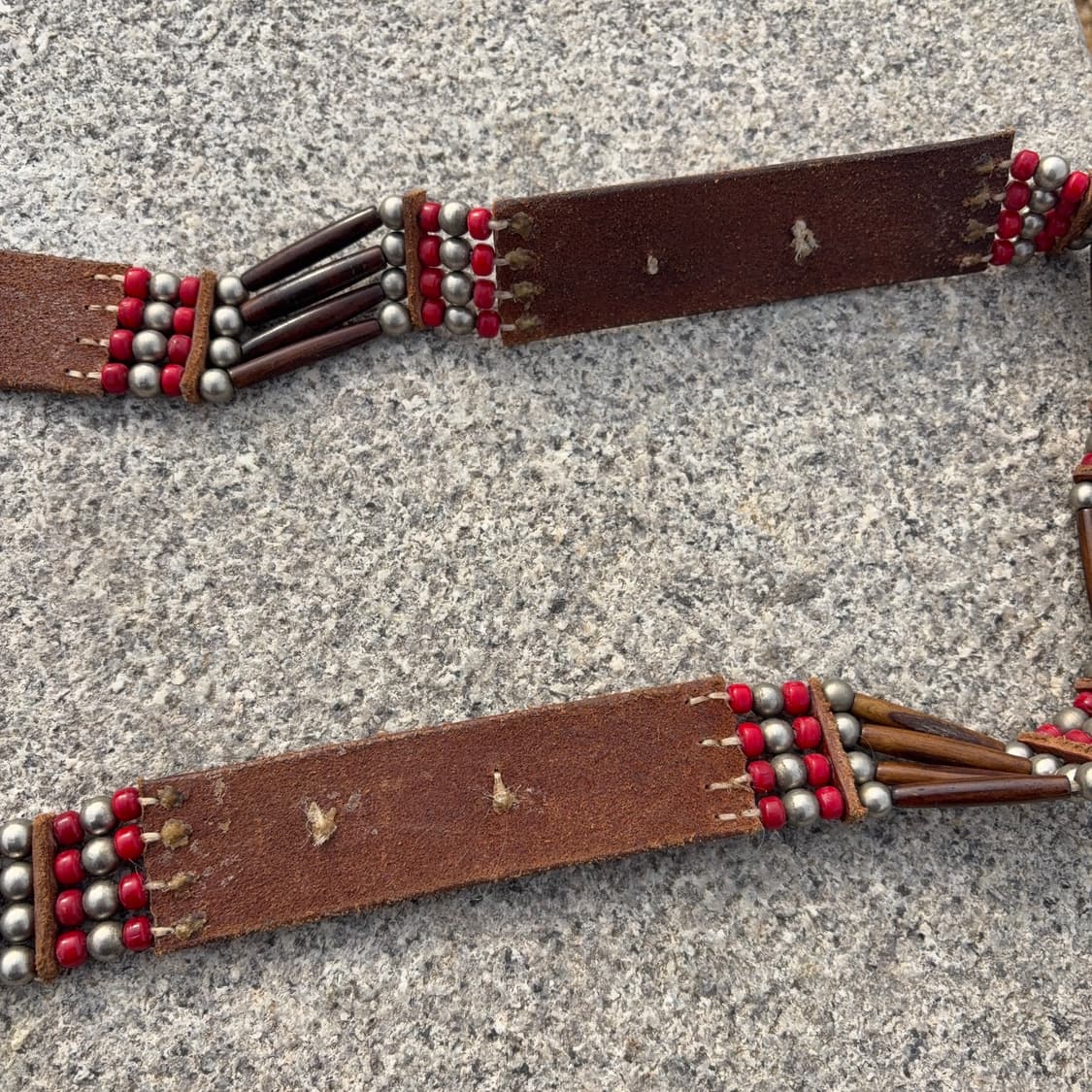 본 모티프 핸드 비즈 웨스턴 레더 벨트  상품이미지9