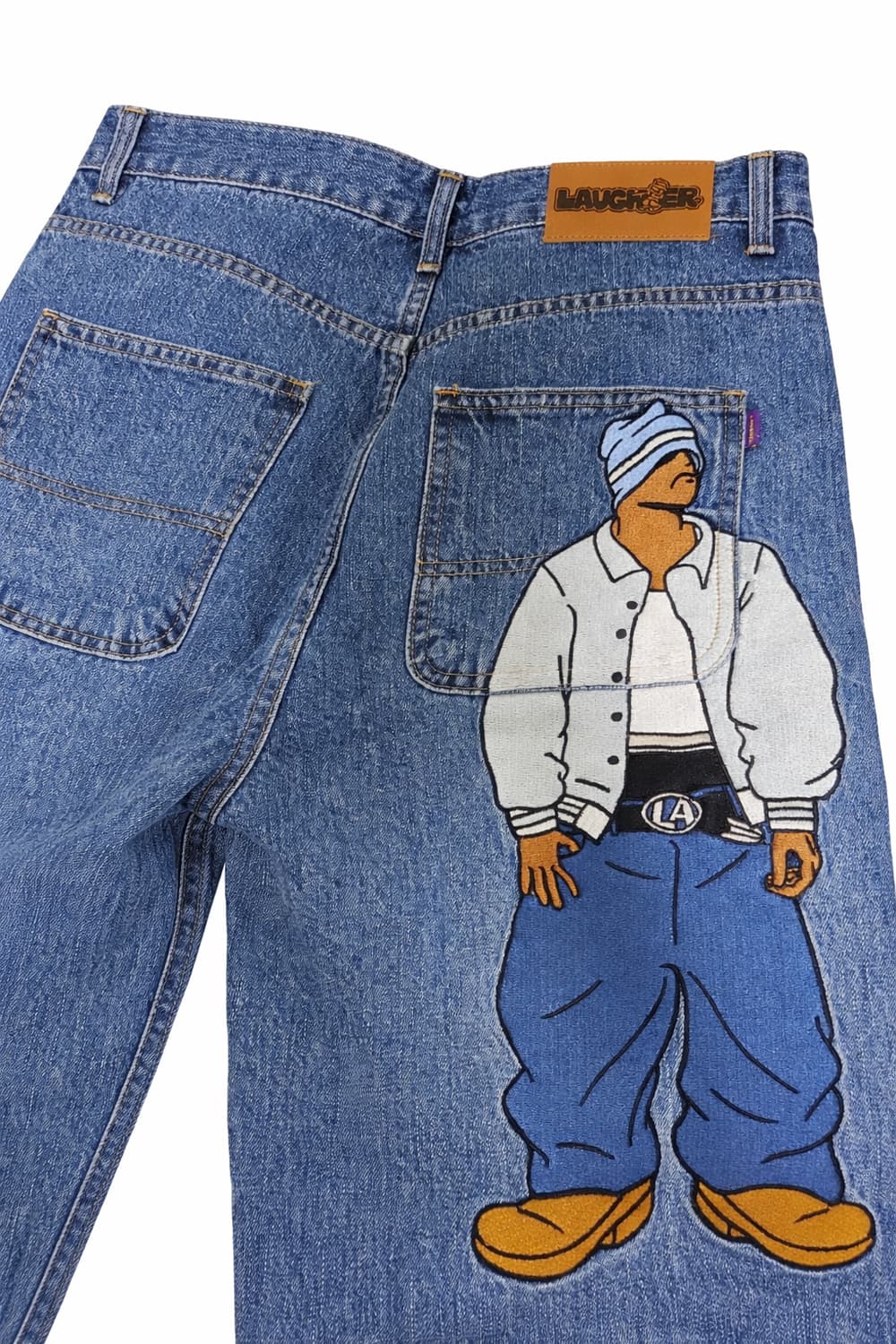 새깅보이 자수 데님팬츠 28 (블루) 상품이미지5