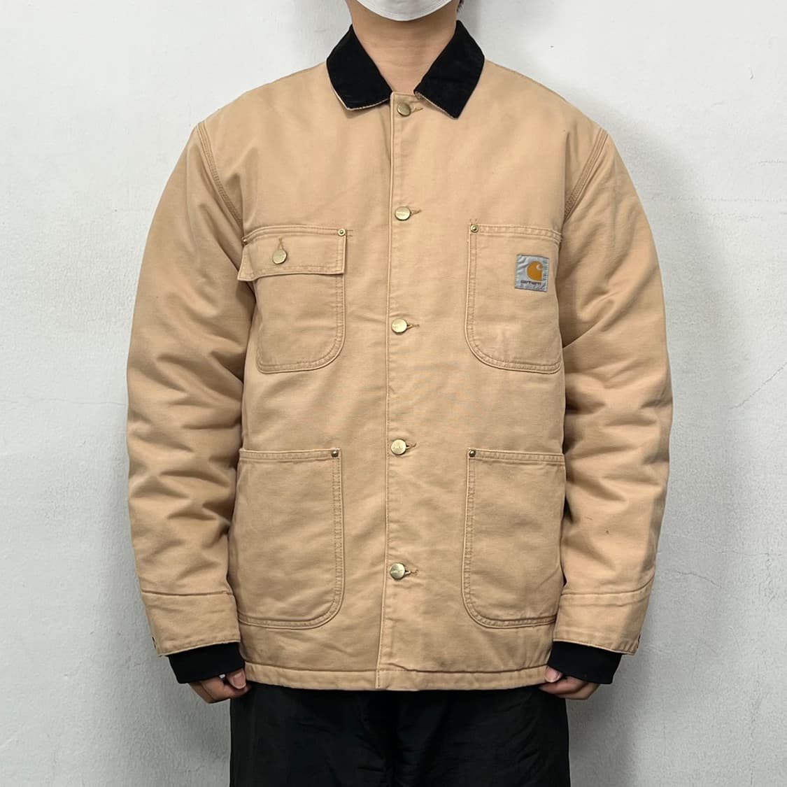 칼하트 WIP OG 초어 코트 피넛 블랙 캔버스 워크자켓 상품이미지2