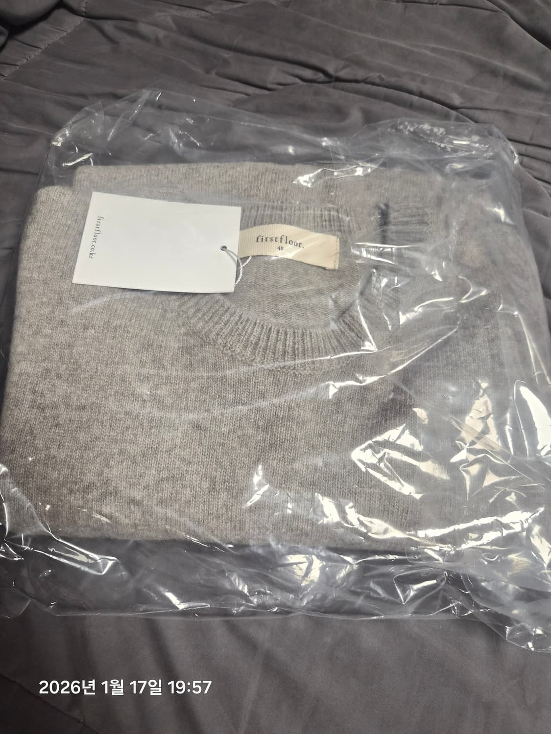 [48] 퍼스트플러어 캐시미어 스웨터 오트그레이 상품이미지1