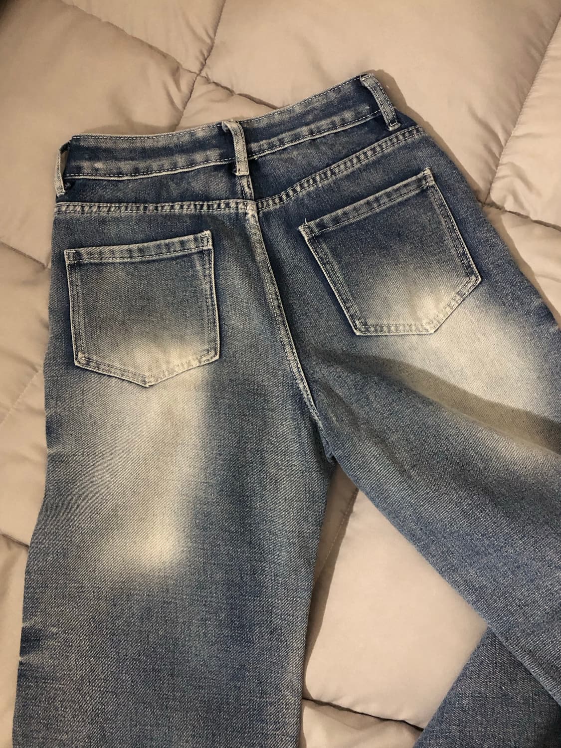 워싱 로우라이즈 세미와이드 데님팬츠 상품이미지2