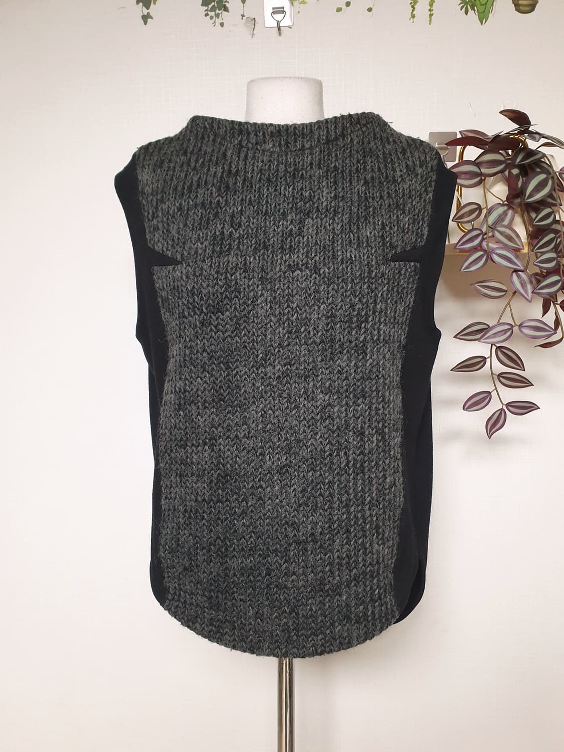 KUHO 정품 울니트베스트 55 배색조끼 블랙 상품이미지2