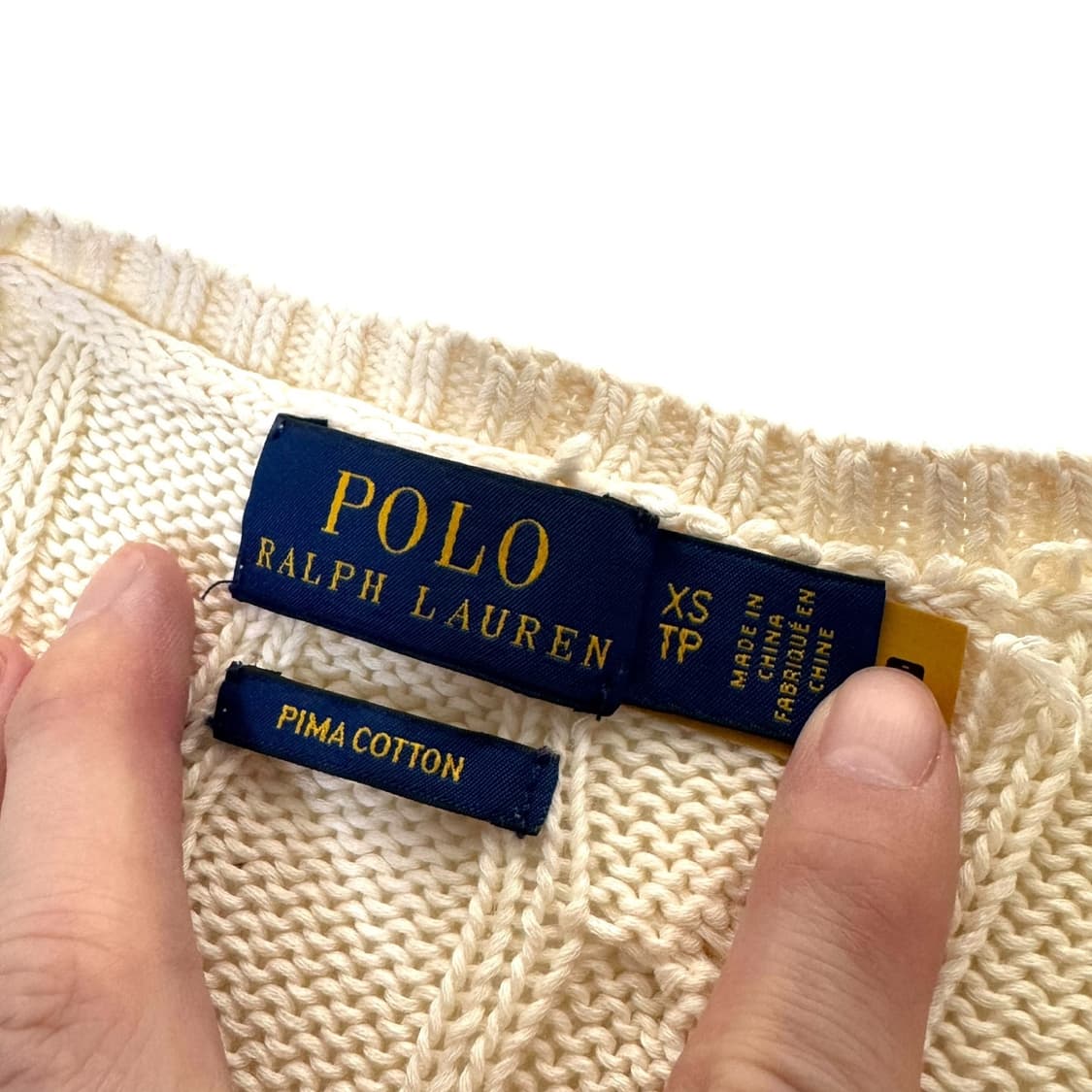 신형 여성 QR라벨 폴로 랄프로렌 아이보리 꽈배기 니트 상품이미지3