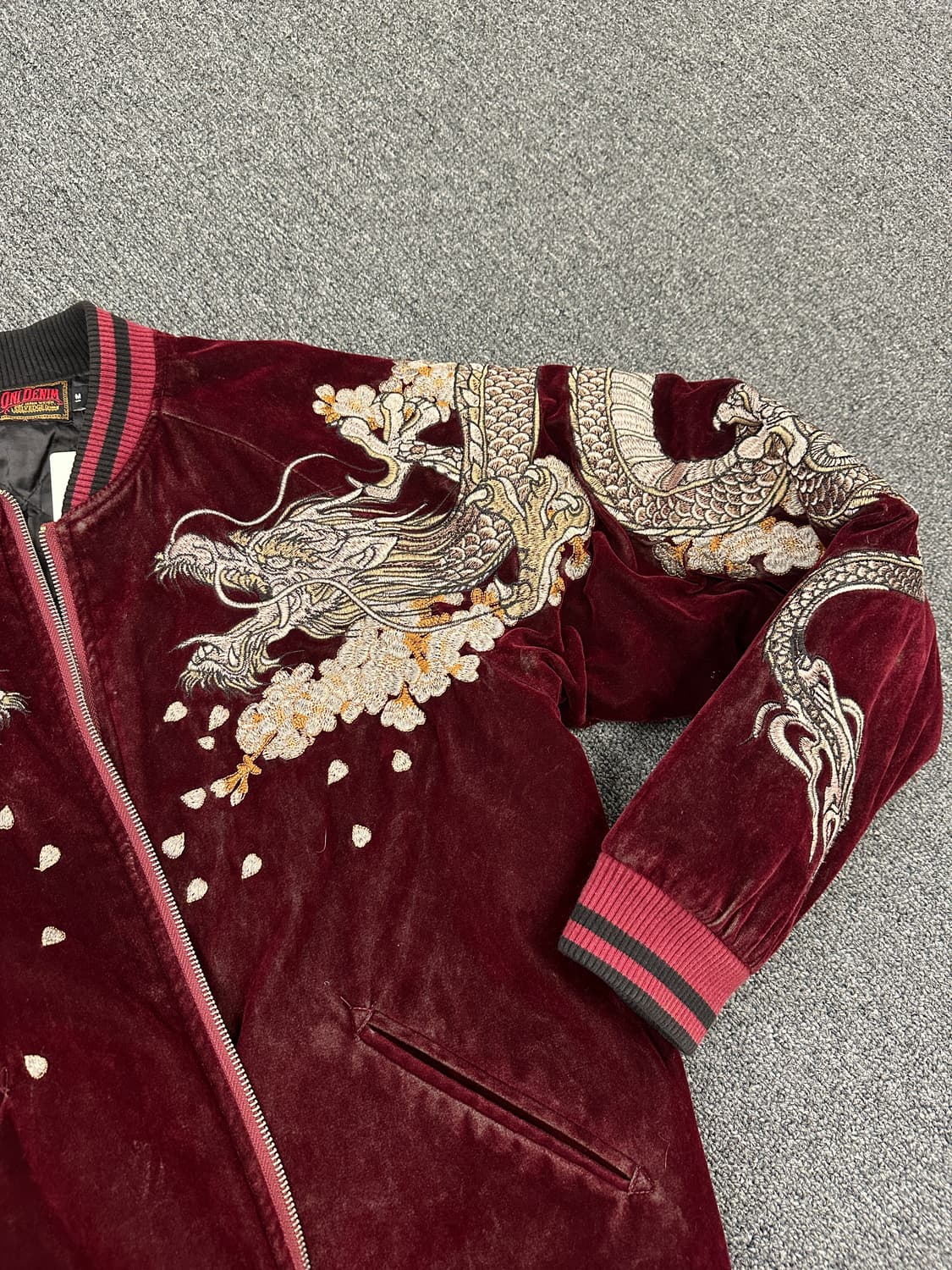 M) 재패니즈 벨루어 스카쟌 자켓 버건디 ONI DENIM 상품이미지5