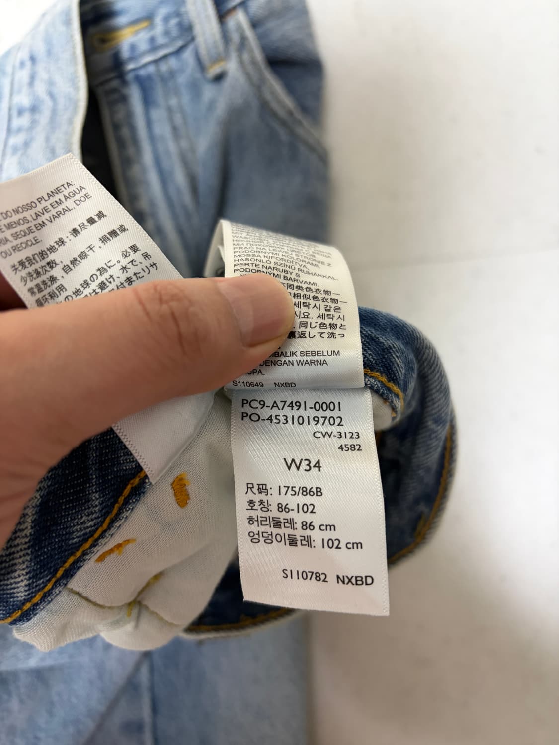 실버탭 데님 배기 쇼츠 버뮤다 34사이즈 반바지 2종 일괄 상품이미지3