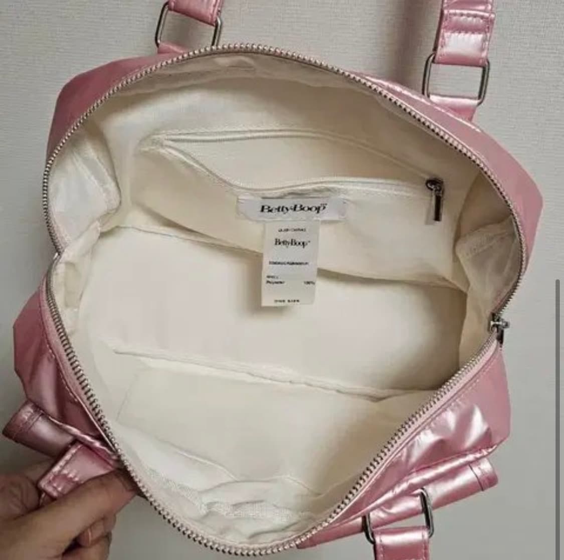 베티붑 글로시 투 포켓 숄더백 핑크 상품이미지3