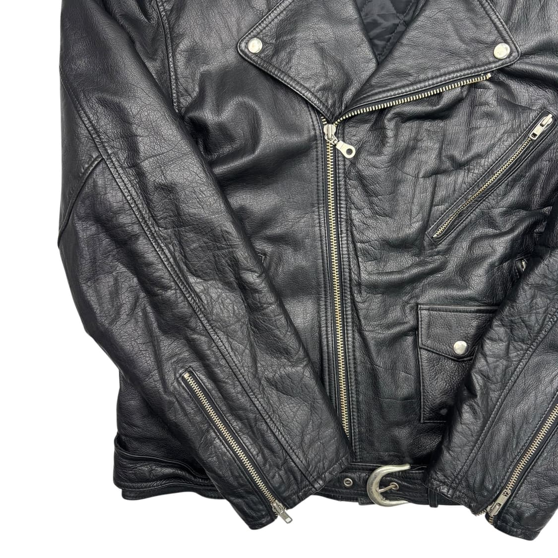 Sportage 빈티지 비대칭 램스킨 레더 자켓 2XL 상품이미지3