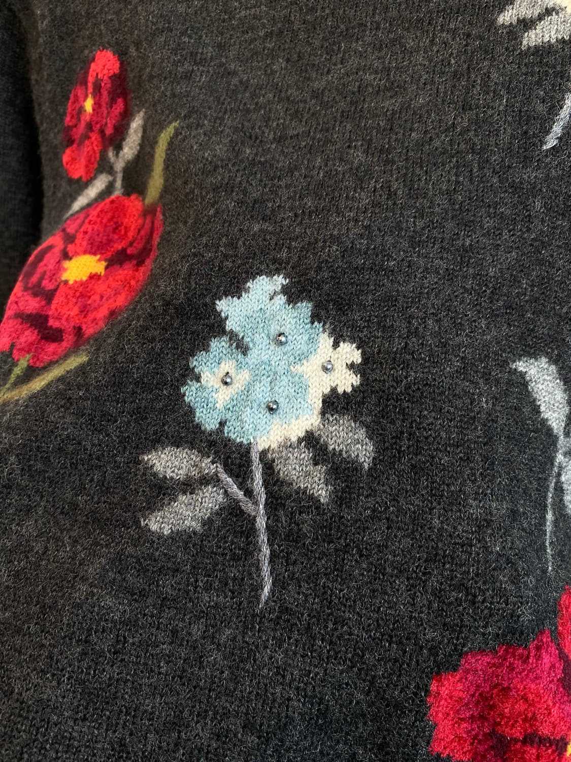 플라워패턴 차콜 울니트(M) 상품이미지6