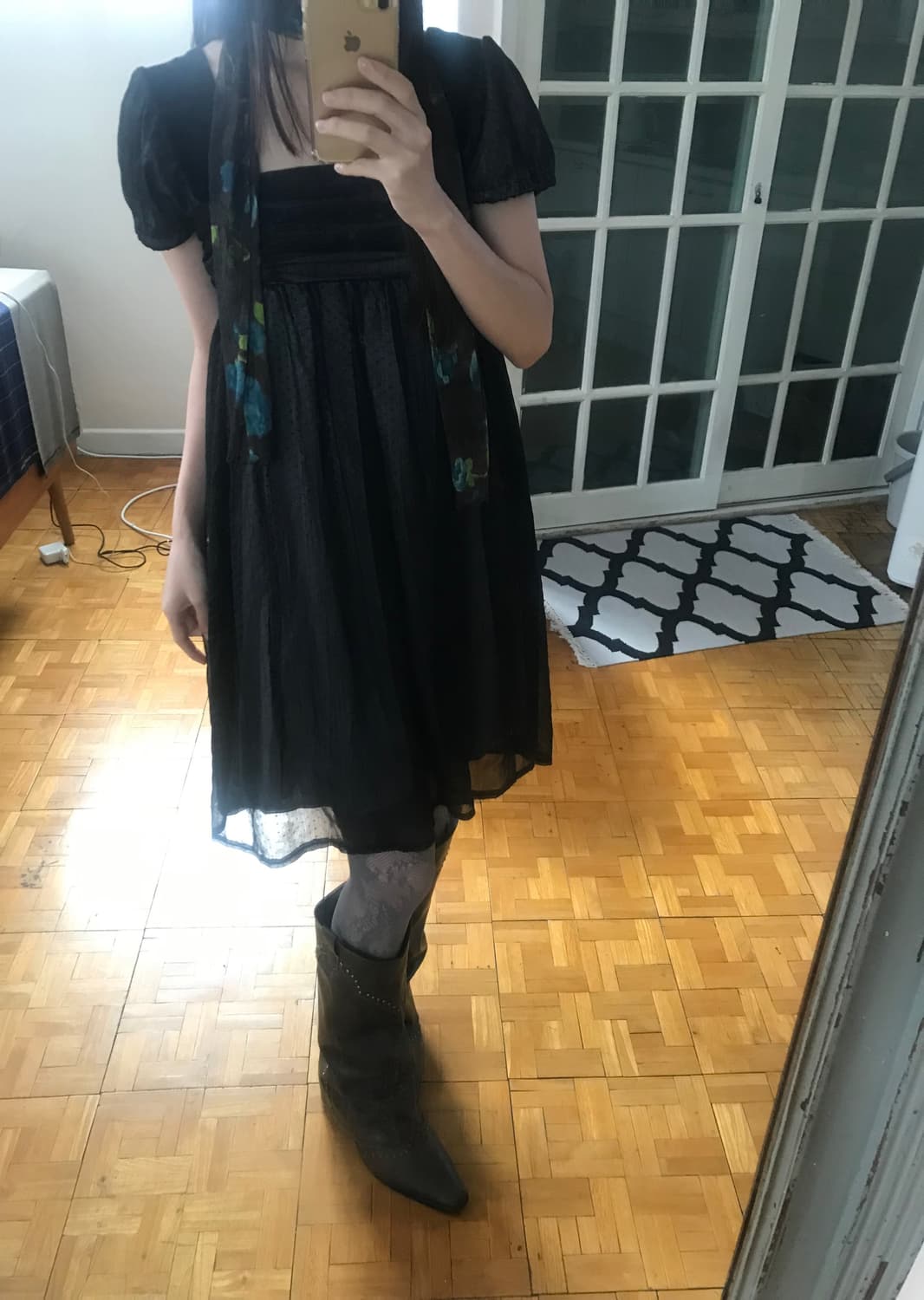 vintage velvet pattern one-piece 상품이미지7