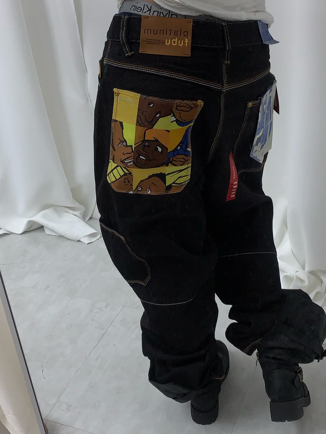 FUBU Platinum black denim baggy jeans 상품이미지1