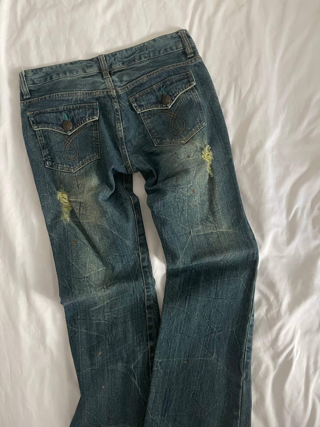 빈티지 y2k 워싱데님부츠컷팬츠 상품이미지5