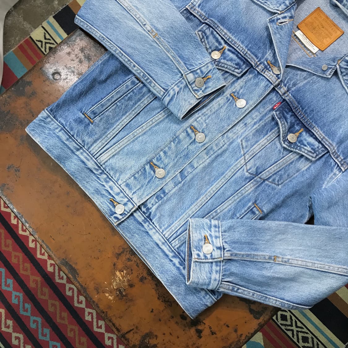 리바이스 빅E 중청 워시드 데님 트러커자켓 여성 55 사이즈  상품이미지3