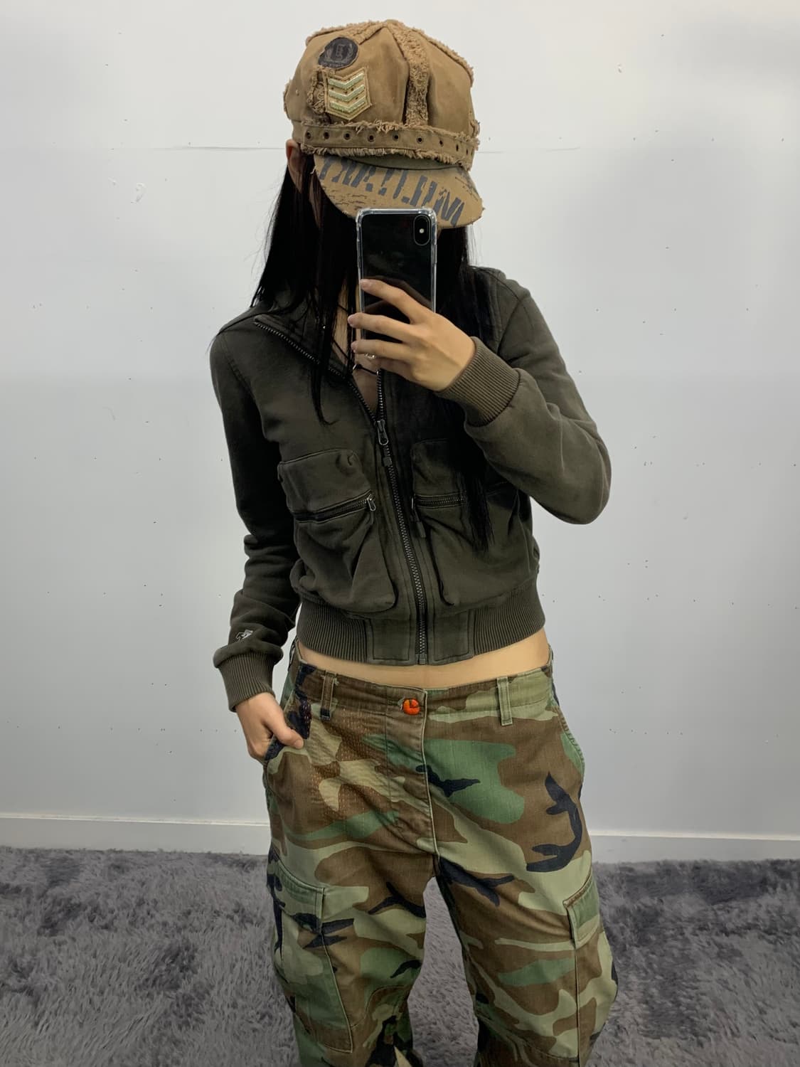 Userin.zip 커스텀 디테일 카모 팬츠 상품이미지4