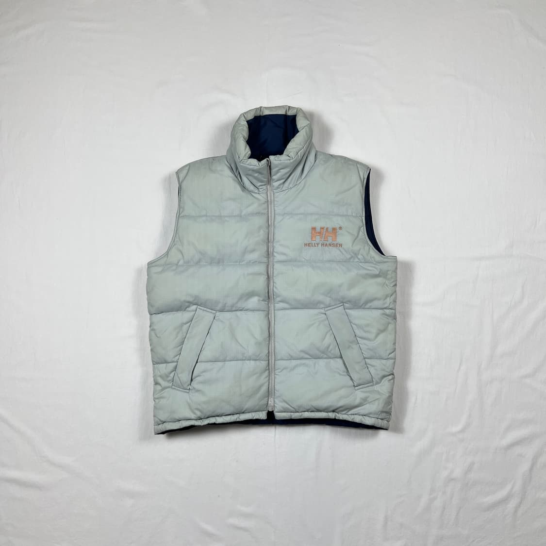 90‘s 헬리한센 hh 빅로고 리버시블 다운 패딩 조끼 상품이미지5