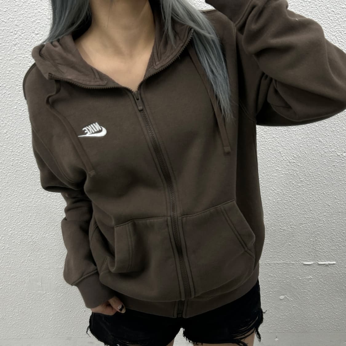 나이키 센터로고 밀크코코아 후드집업 M 상품이미지1