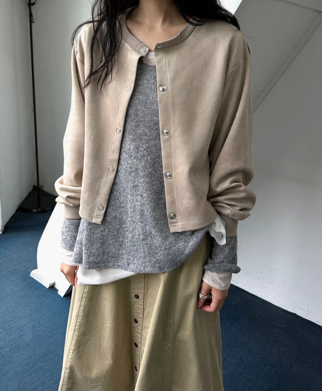Peach skin cropped design blouson 상품이미지6