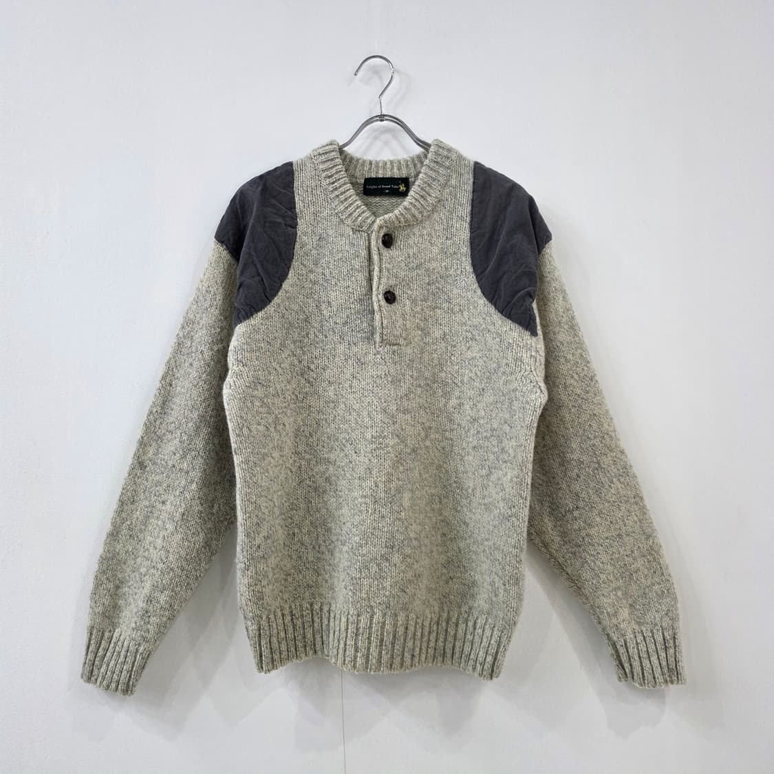 울 100% 일본빈티지 슈팅패치 니트 상품이미지1