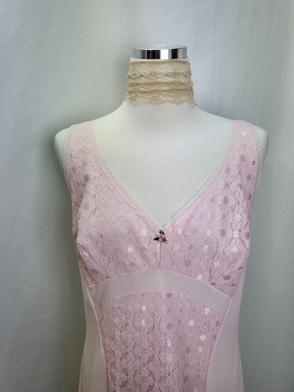 빈티지 페일 핑르 소네트 슬립 원피스 상품이미지2