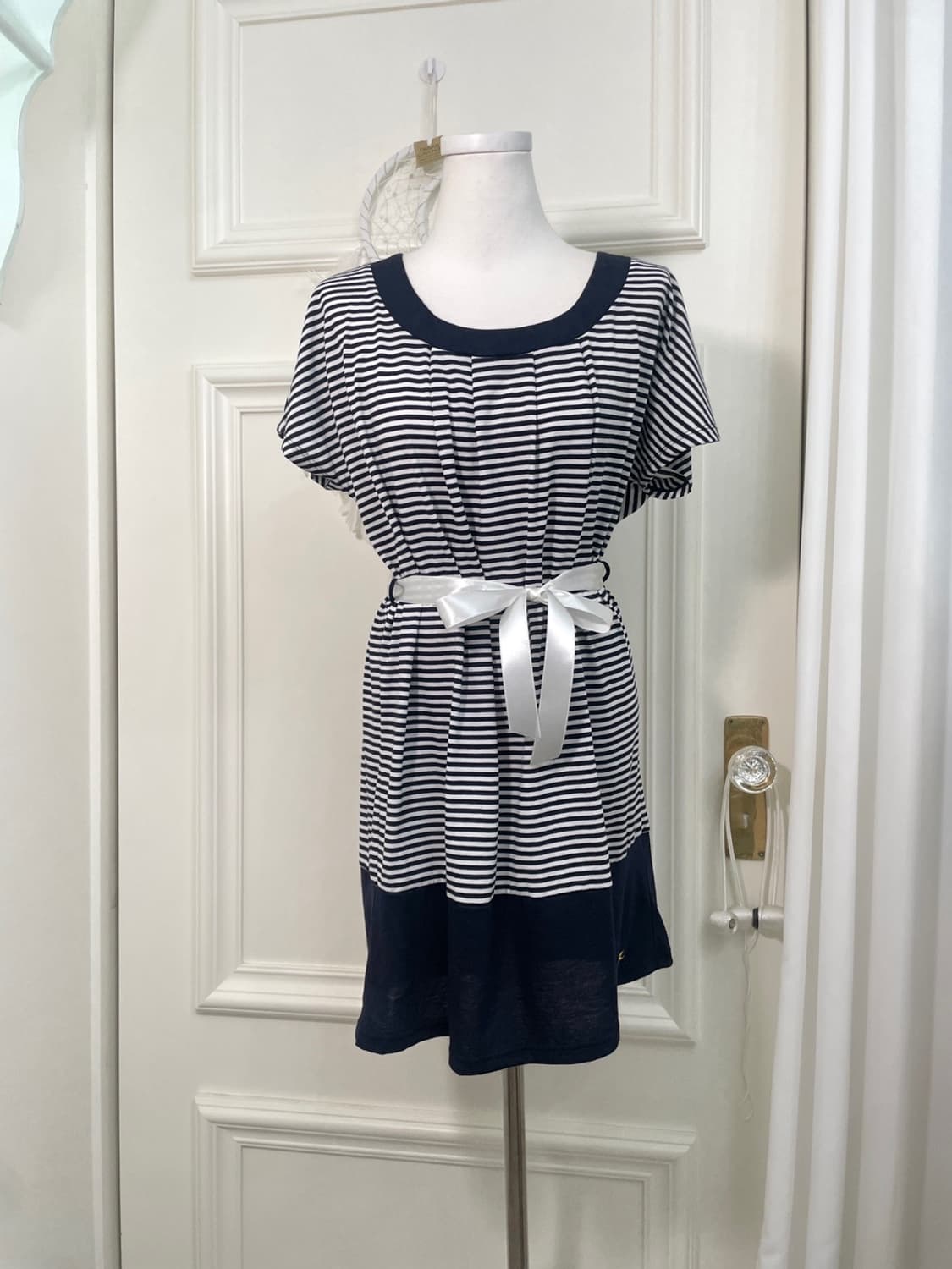navy white stripe cotton midi opc 상품이미지1