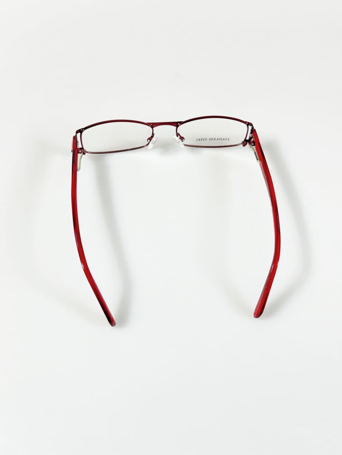 90s TOKIO 루비 레드 메탈 슬림 스퀘어 빈티지 안경 상품이미지6
