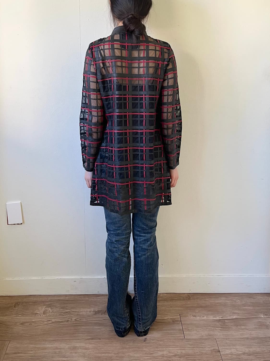 90’s ARBORENTE 시스루 레더 자켓 상품이미지10