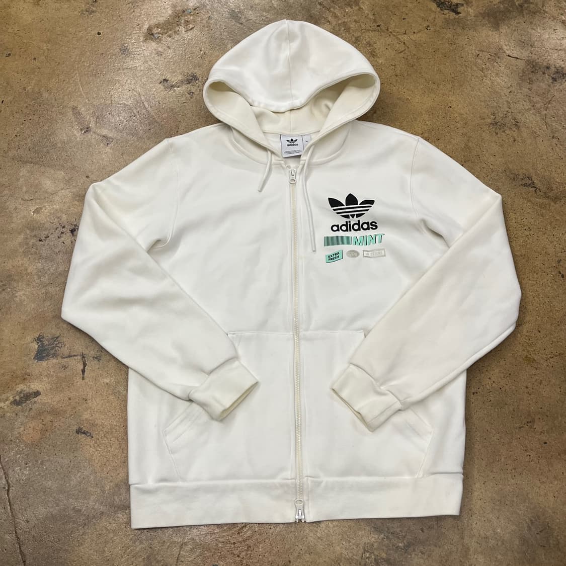 [정품/XL] 아디다스 민트 그래픽 화이트 후드집업 b16 상품이미지2