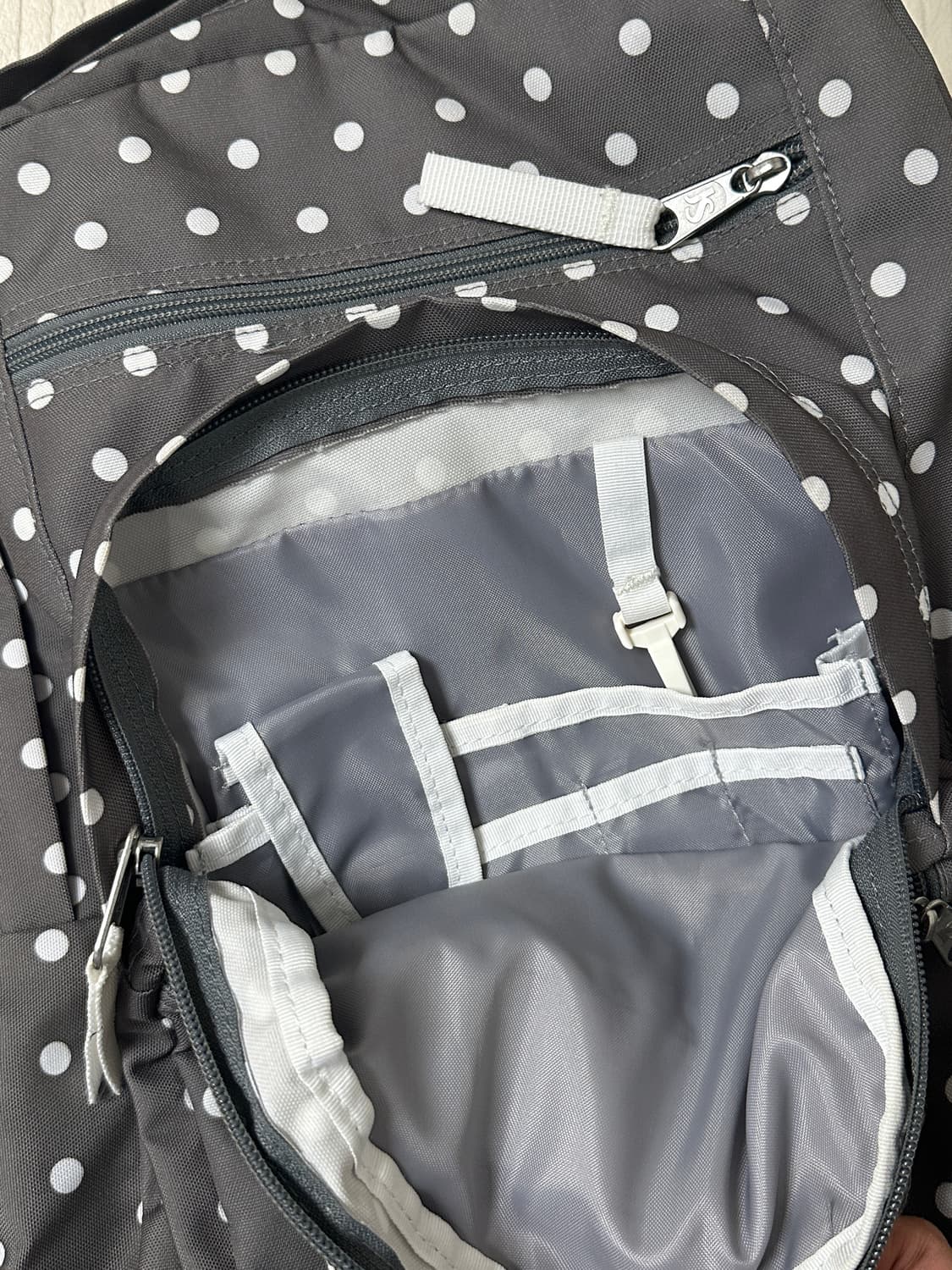 잔스포츠 도트 땡땡이 백팩 그레이 상품이미지5