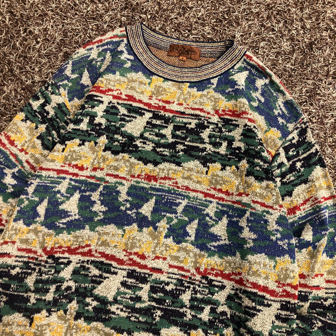 미쏘니 울 멀티컬러 패턴 니트 상품이미지2