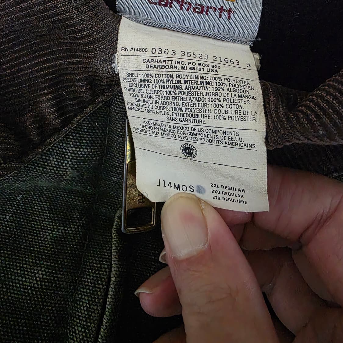[XXL] 00s 빈티지 칼하트 산타페 j14 MOS 트래쉬드 워크자켓 상품이미지8